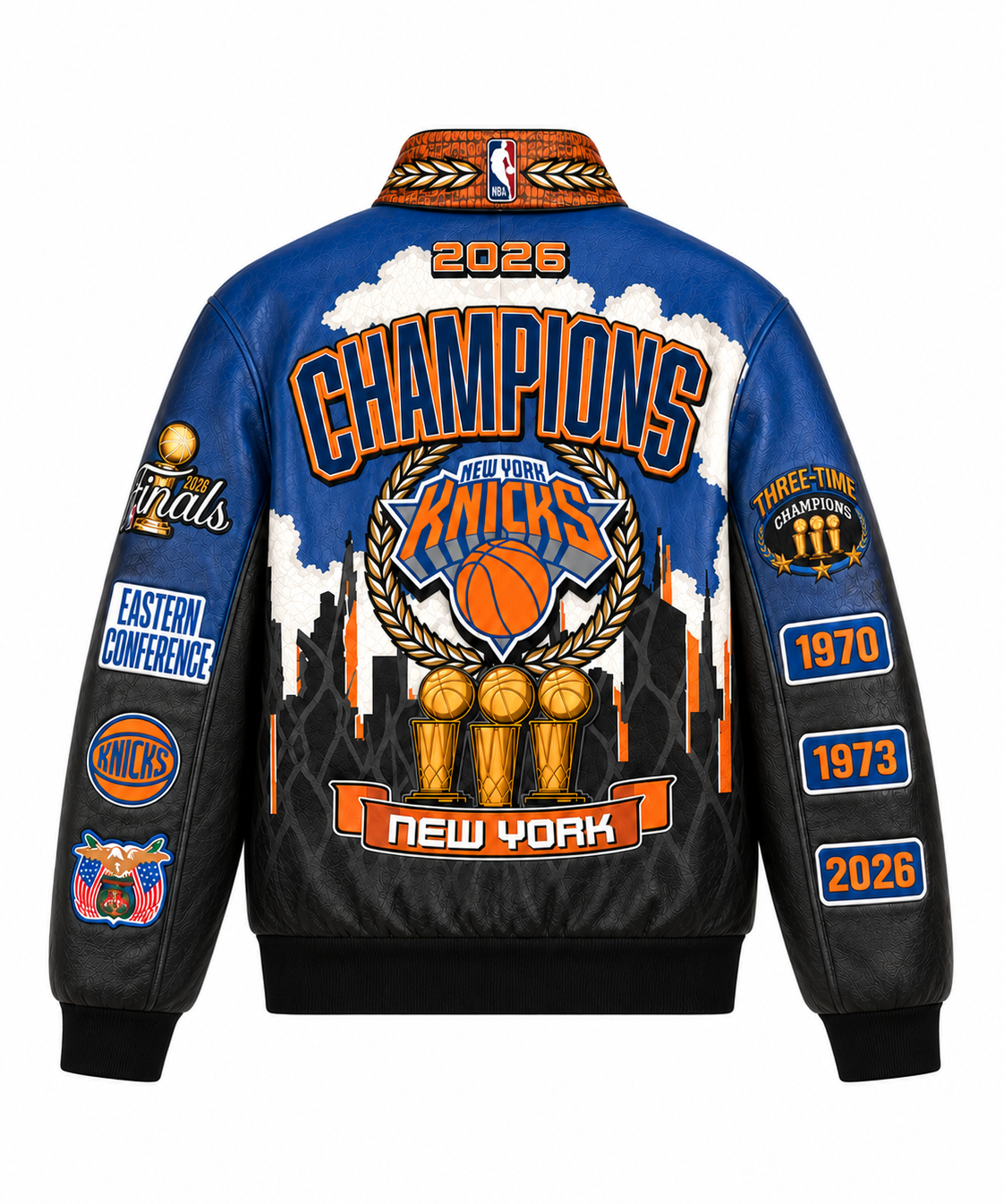 New York Knicks 2026 NBA Champions Italian lambskin Leather Jacket
