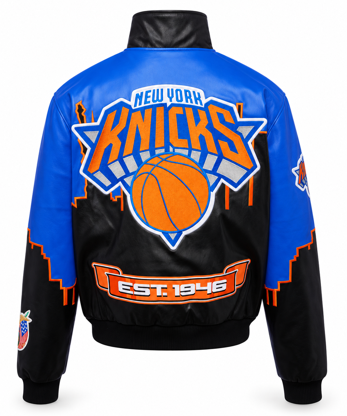 New York Knicks Skyline Vegan Leather Jacket