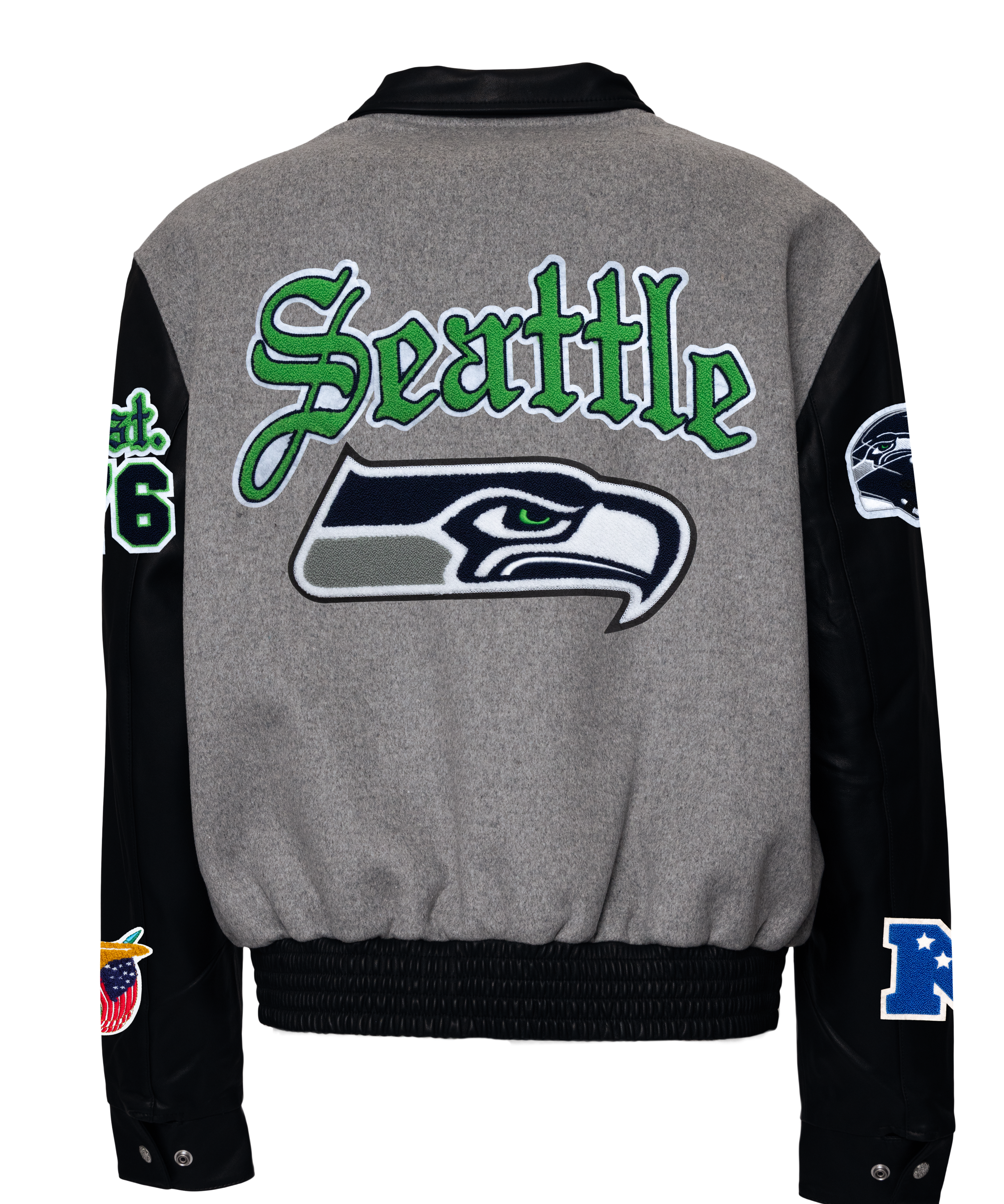 Seattle Seahawks Wool & Leather Old English Varsity Jacket Orders