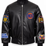 New York Knicks 2026 Champions Vegan Leather Bomber Jacket Black – front