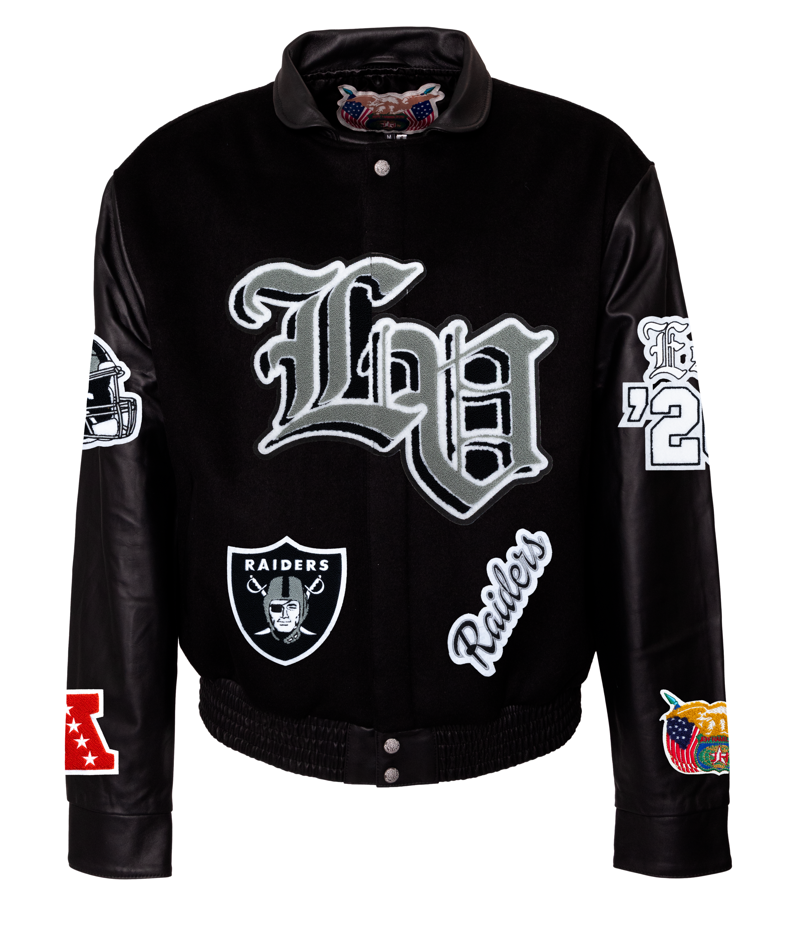 Las Vegas Raiders Wool & Leather Old English Varsity Jacket