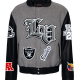 Las Vegas Raiders Wool & Leather Old English Varsity Jacket